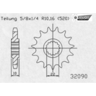 Motorritzel  TM 250-300 05- 13Zähne