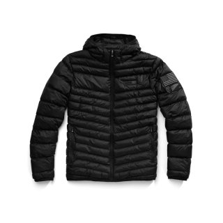 100% Delta 1 puffer hooded full-zip jacket