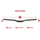 Azonic Flow Handle Bar 31.8/750mm 2 inch Rise Red  MTB...