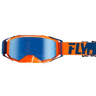Fly Racing MX Enduro Brille Zone Pro orange-blau / blau-mirrow-smoke
