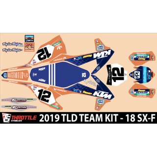 N-style TLD KTM Team Dekor KIT Orange Blau SX-F 16-18