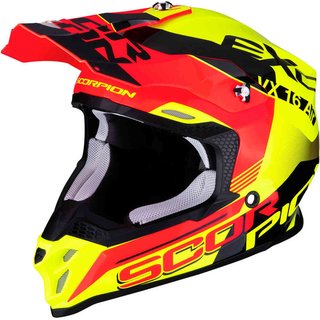 Scorpion VX-16 Air Arhus Motocross Helm Rot Gelb Fluo