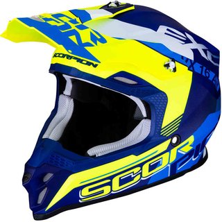 Scorpion VX-16 Air Arhus Motocross Helm Blau Gelb Weiss